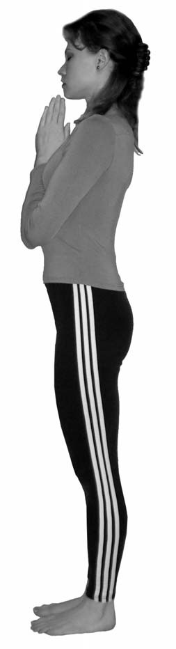 Tadasana Pranamasana palms at heart